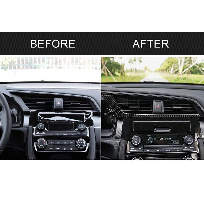 Car Carbon Fiber Central Control Air Outlet Below Decorative Sticker for Honda Tenth Generation Civi
