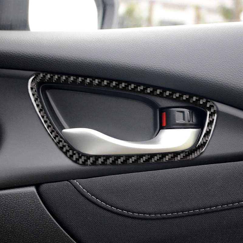 4 PCS Car Carbon Fiber Door Inner Wrist Frame Decorative Sticker for Honda Tenth Generation Civic 20