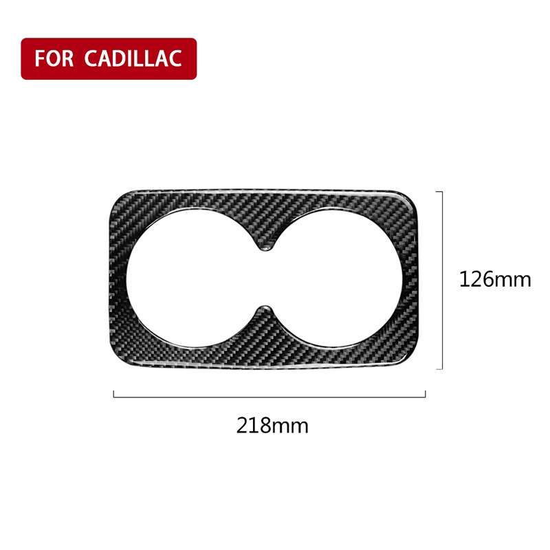 Car Carbon Fiber Rear Armrest Water Cup Decorative Sticker for Cadillac XT5 2016-2017