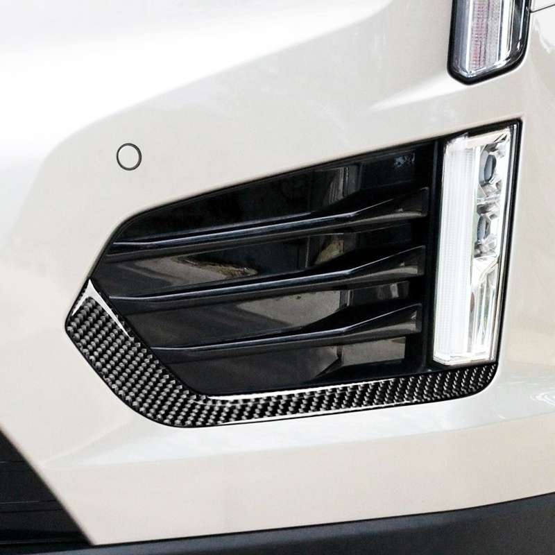 Car Carbon Fiber Front Fog Light Decorative Stripe for Cadillac XT5 2016-2017, Left Drive