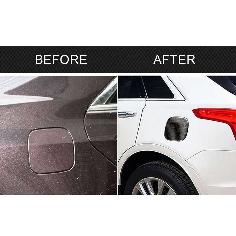 Car Carbon Fiber Fuel Tank Cap Decorative Sticker for Cadillac XT5 2016-2017