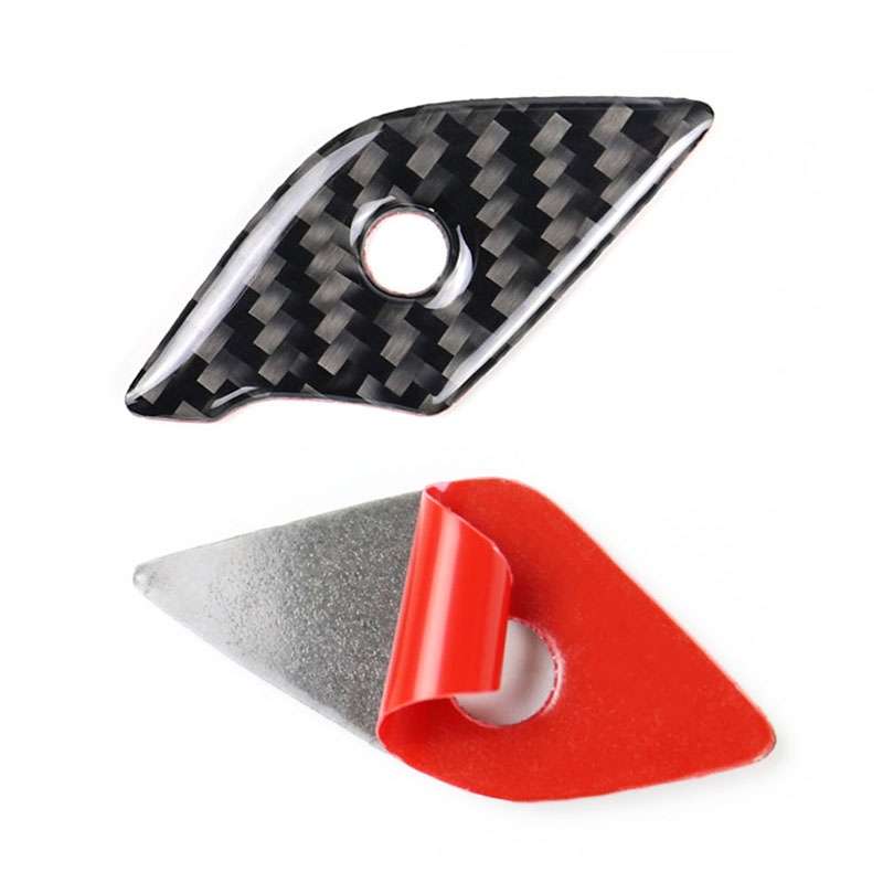 Car Carbon Fiber Steering Wheel Button Decorative Sticker for Cadillac XT5 2016-2017