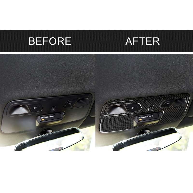 2 in 1 Car Carbon Fiber Dome Light Panel Decorative Sticker for Chevrolet Camaro 2016