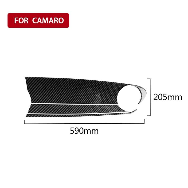 3 in 1 Car Carbon Fiber Front Passenger Central Control Panel Decorative Sticker for Chevrolet Camar