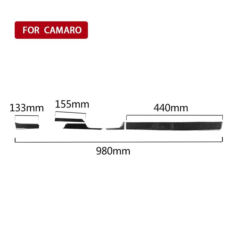 5 in 1 Car Carbon Fiber Central Console Decorative Sticker for Chevrolet Camaro 2017-2019, Left Driv