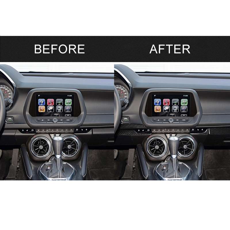 5 in 1 Car Carbon Fiber Central Console Decorative Sticker for Chevrolet Camaro 2017-2019, Left Driv