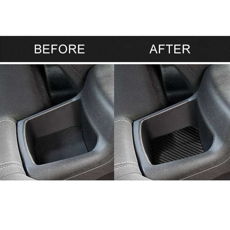 Car Carbon Fiber Rear Seat Storage Box Decorative Sticker for Chevrolet Camaro 2016