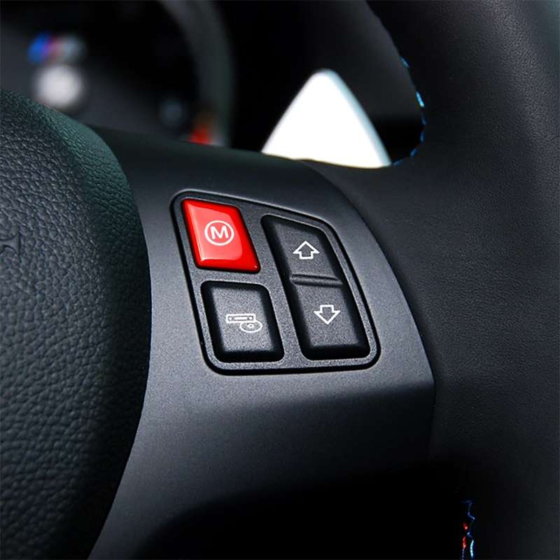 Wheel M Fashion Button Switch Trim Cover for BMW 3 series E90 E92 E93 M3 2007-2013(Red)