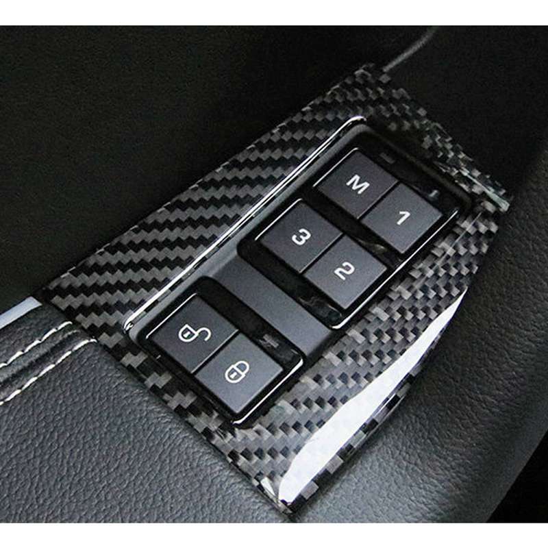 Carbon Fiber Car Memory Lock Panel Decorative Sticker for Jaguar F-PACE 2016-2020