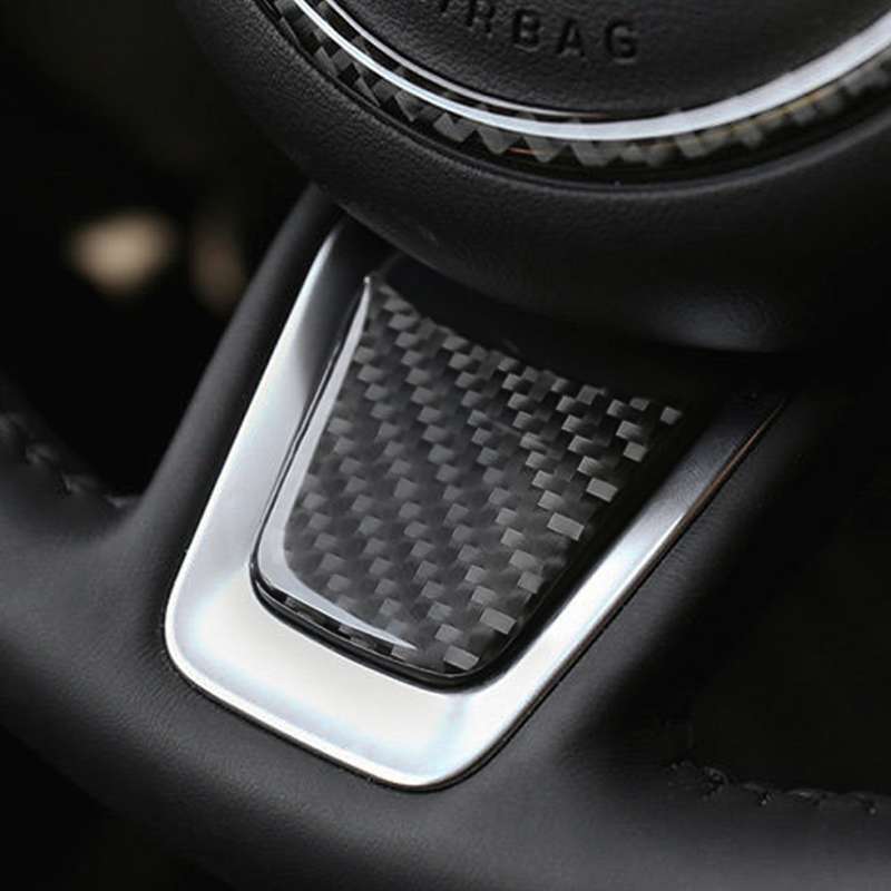 Carbon Fiber Car Steering Wheel Decorative Sticker for Jaguar F-PACE 2016-2020