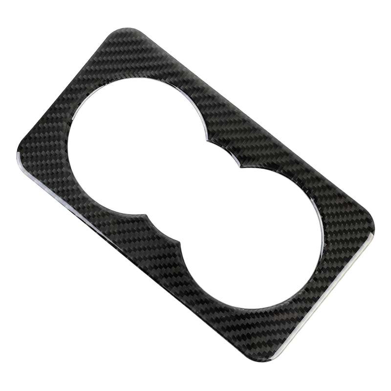 Carbon Fiber Car Rear Water Cup Frame Decorative Sticker for Jaguar F-PACE 2016-2020