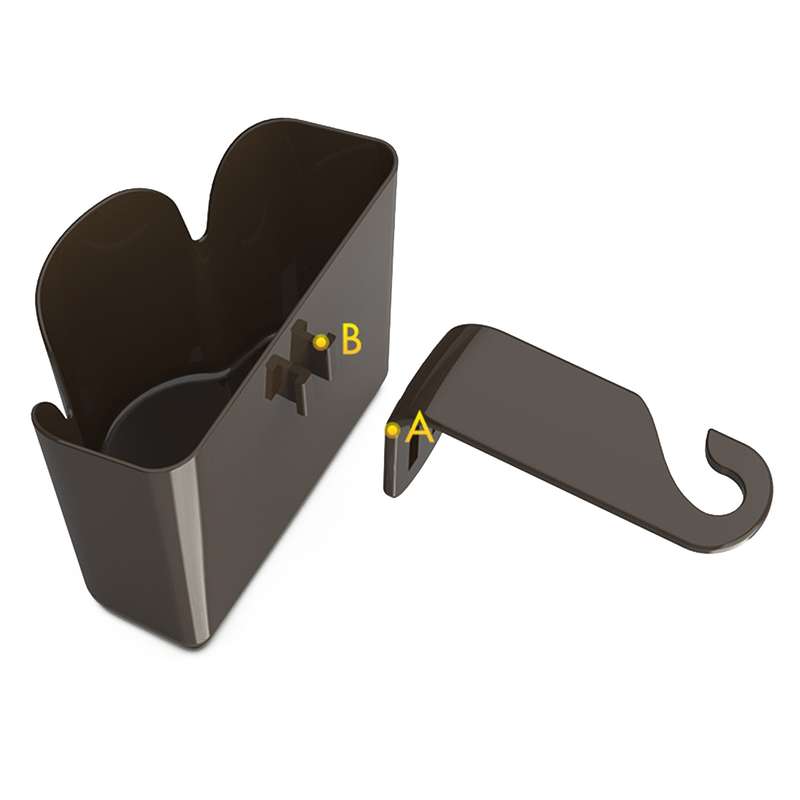 Car Back Seat Hook Trash Rubbish Garbage Can Mobile Phone Holder Storage Box (Brown)