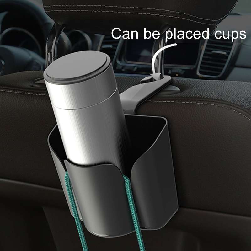 Car Back Seat Hook Trash Rubbish Garbage Can Mobile Phone Holder Storage Box (Brown)