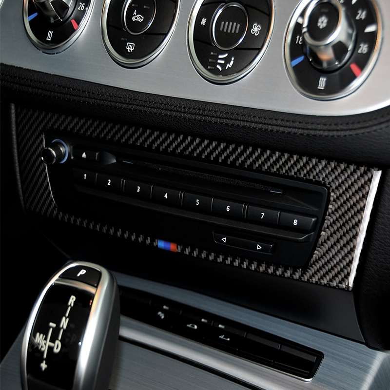 Car Carbon Fiber Central Control CD Panel Three Color Decorative Sticker for BMW Z4 2009-2015