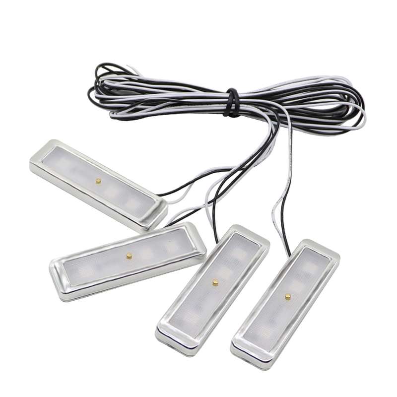 4 PCS Universal Car Colorful LED Inner Handle Light Atmosphere Lights Decorative Lamp DC12V / 0.5W C