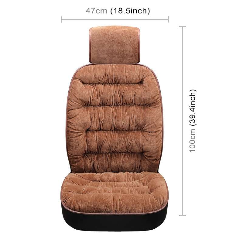 Car Thick Plush Seat Cushion Warmer Cover Winter Seat Mat (Black)