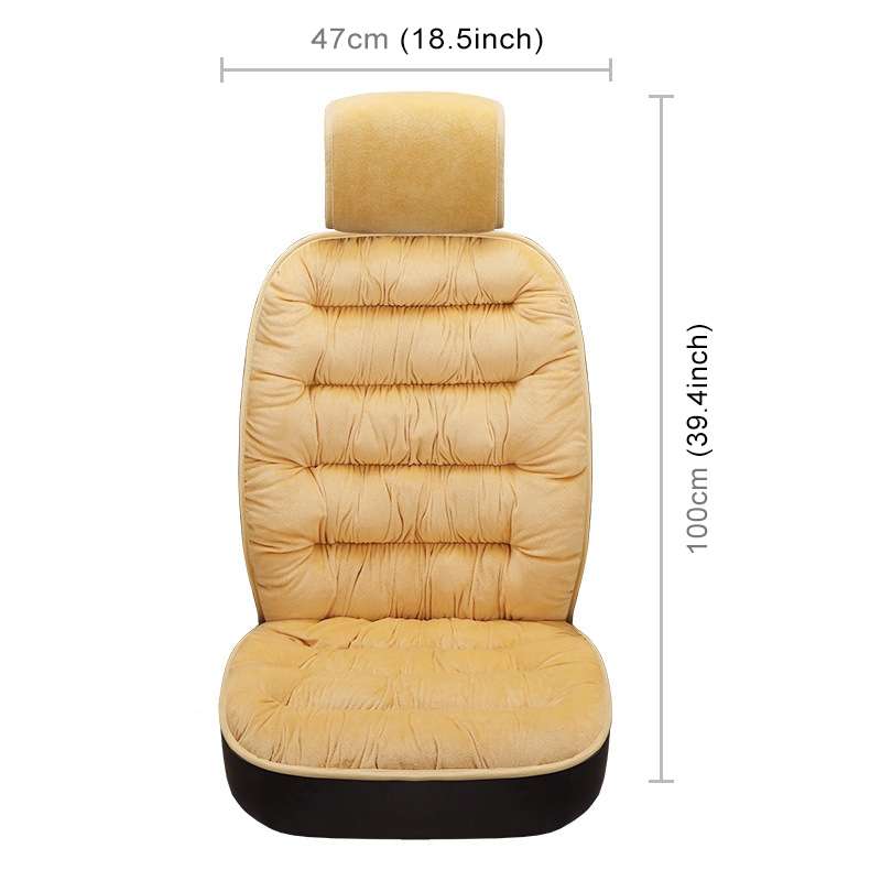 Car Thick Plush Seat Cushion Warmer Cover Winter Seat Mat (Black)
