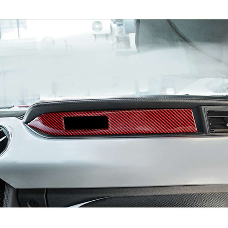 Car Carbon Fiber Vice Driving Seat Nameplate Decorative Sticker for Ford Mustang 2015-2020, Left-han