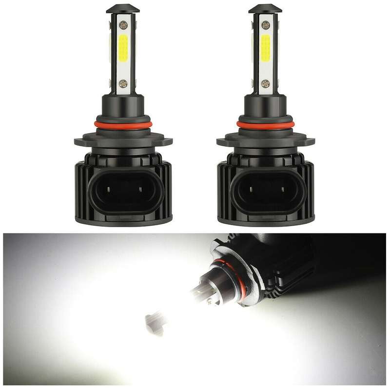 F8 9005 2 PCS 22W 3000LM 6000K Four Side DOB LED Headlight Fog Light Bulbs High Beam Conversion Kit
