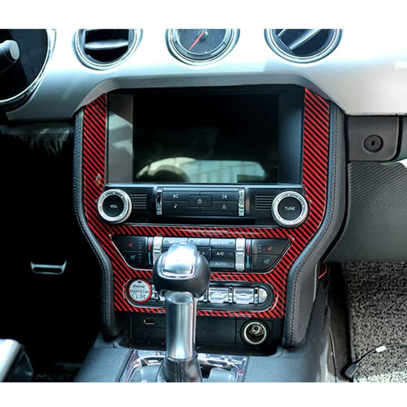 7 in 1 Car Carbon Fiber Central Control Panel Decorative Sticker for Ford Mustang 2015-2020