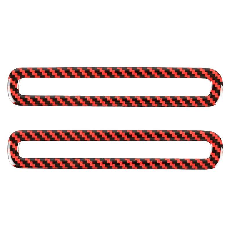 2 in 1 Car Carbon Fiber Door Air Outlet Frame Decorative Sticker for Ford Mustang 2015-2020