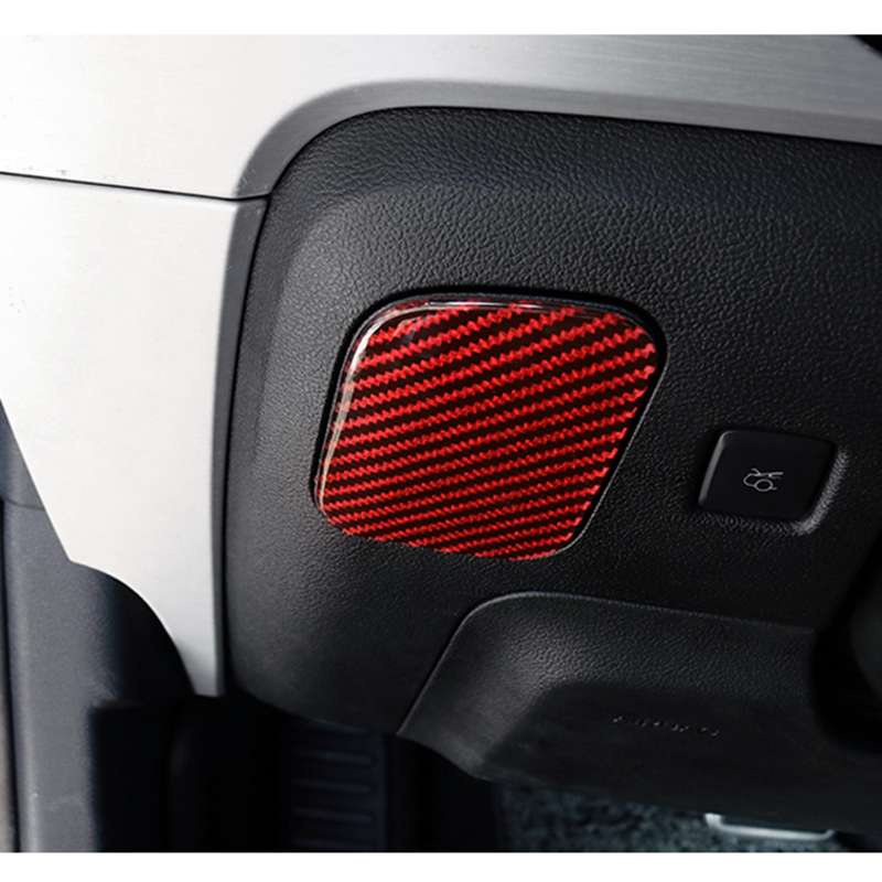 Car Carbon Fiber Main Driving Seat Storage Box Decorative Sticker for Ford Mustang 2015-2020, Left-h