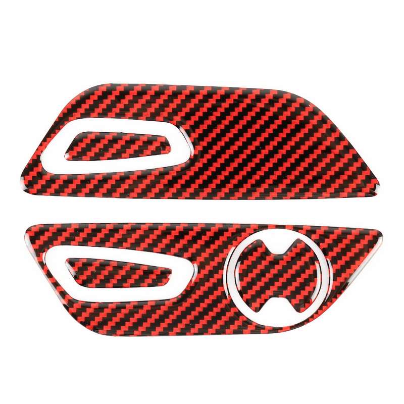 5 in 1 Car Carbon Fiber Seat Adjustment Button Decorative Sticker for Ford Mustang 2015-2020, Left-h