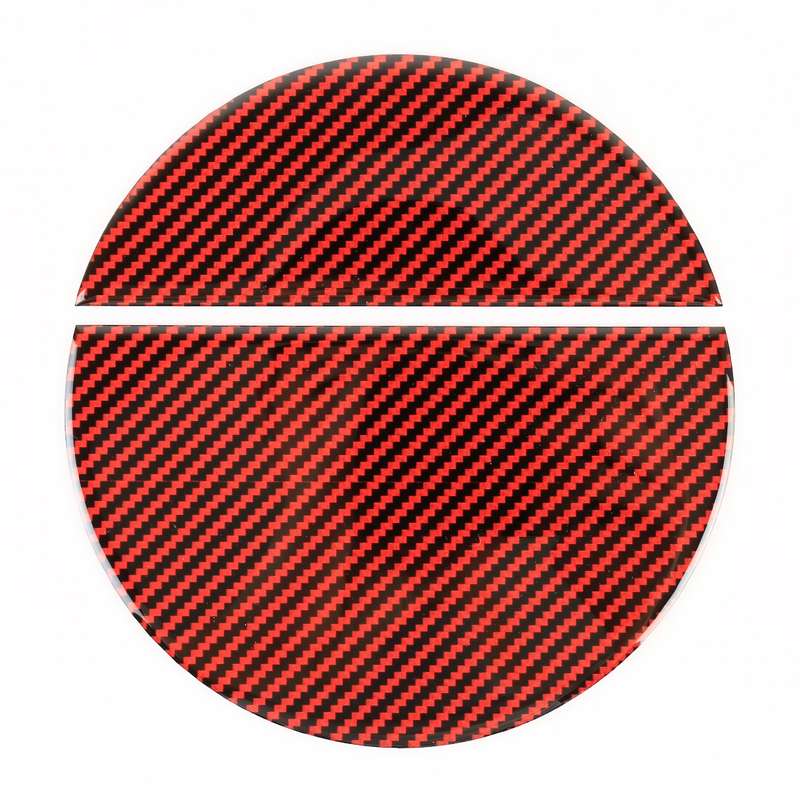2 in 1 Car Carbon Fiber Fuel Tank Cover Decorative Sticker for Ford Mustang 2015-2020