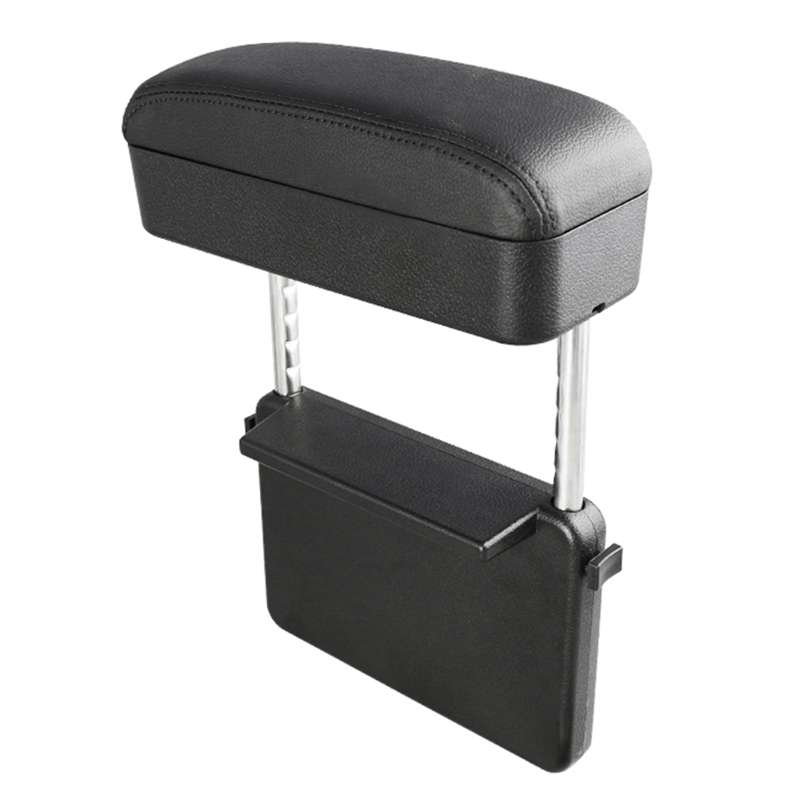 Universal Car PU Leather Wrapped Armrest Box Cushion Car Armrest Box Mat with Storage Box (Black Red