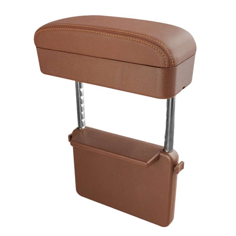Universal Car PU Leather Wrapped Armrest Box Cushion Car Armrest Box Mat with Storage Box (Black Red