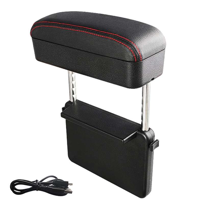 Universal Car Wireless Qi Standard Charger PU Leather Wrapped Armrest Box Cushion Car Armrest Box Ma
