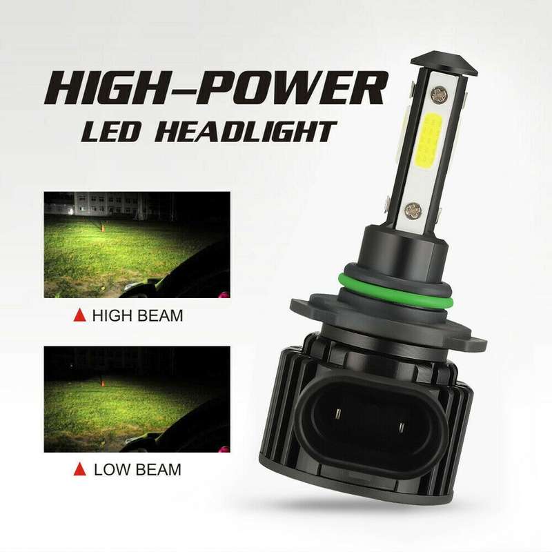 F8 9006 2 PCS 22W 3000LM 6000K Four Side DOB LED Headlight Fog Light Bulbs High Beam Conversion Kit