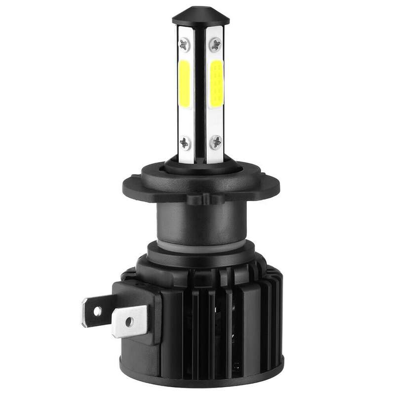 F8 H7 2 PCS 22W 3000LM 6000K Four Side DOB LED Headlight Fog Light Bulbs High Beam Conversion Kit DC