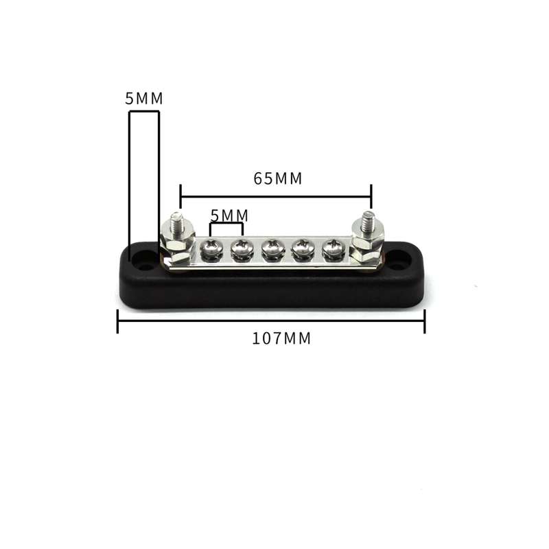 5 Way Power Distribution Bus Bar 5-bit Single Distribution Box for Car / RV / Boat