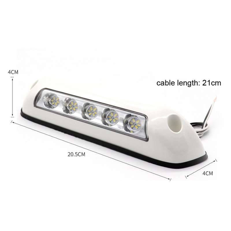 DC 12V 2.6W 6000K IP67 Marine RV Waterproof LED Stair Deck Dome Light Ceiling Lamp, White Shell and