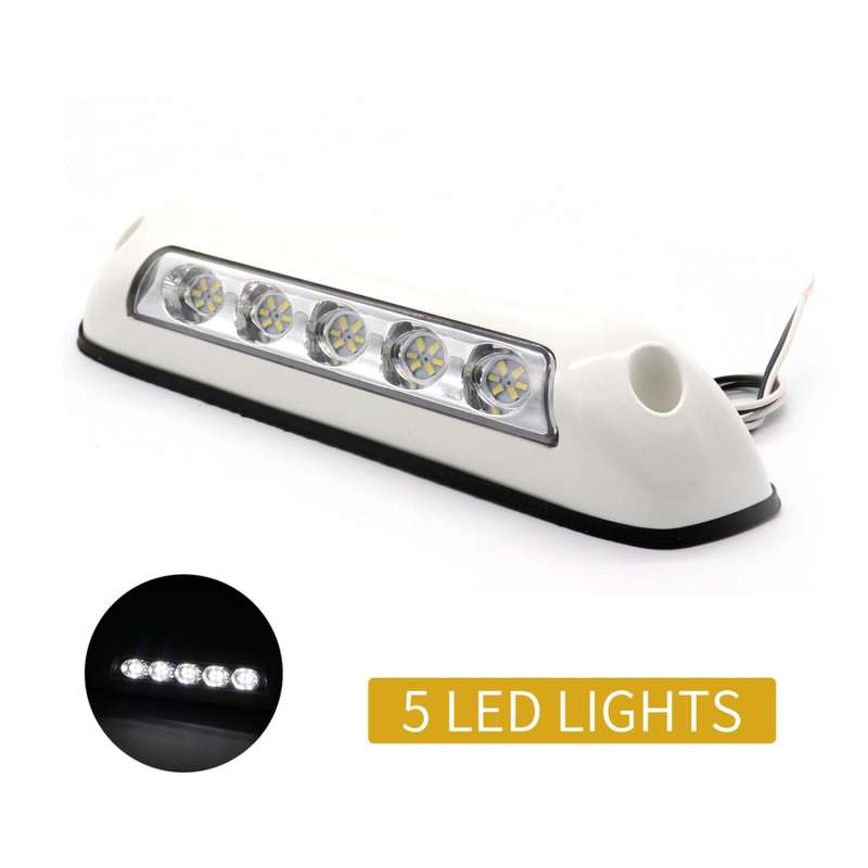 DC 12V 2.6W 6000K IP67 Marine RV Waterproof LED Stair Deck Dome Light Ceiling Lamp, White Shell and