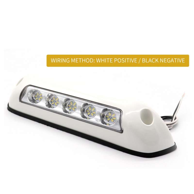 DC 12V 2.6W 6000K IP67 Marine RV Waterproof LED Stair Deck Dome Light Ceiling Lamp, White Shell and