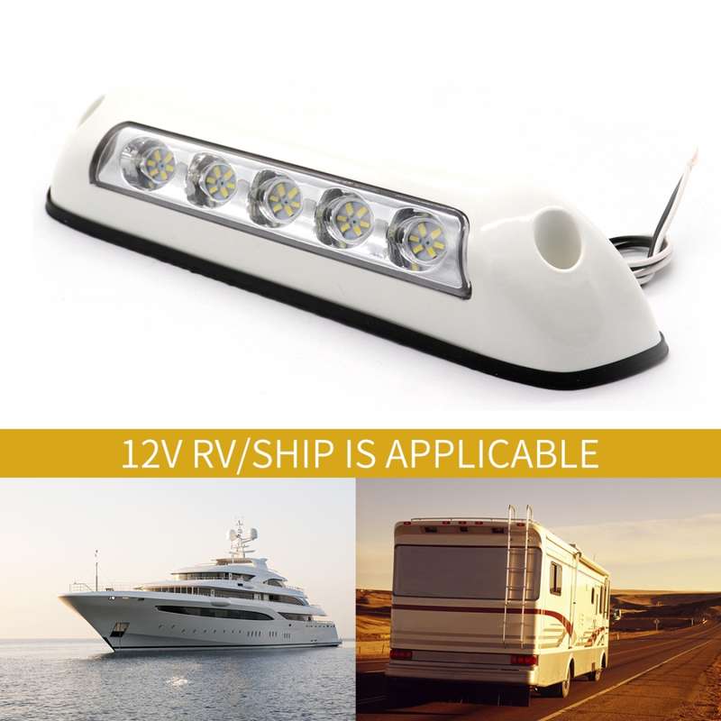 DC 12V 2.6W 6000K IP67 Marine RV Waterproof LED Stair Deck Dome Light Ceiling Lamp, White Shell and