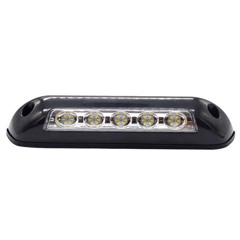 DC 12V 2.6W 6000K IP67 Marine RV Waterproof LED Stair Deck Dome Light Ceiling Lamp, Black Shell and