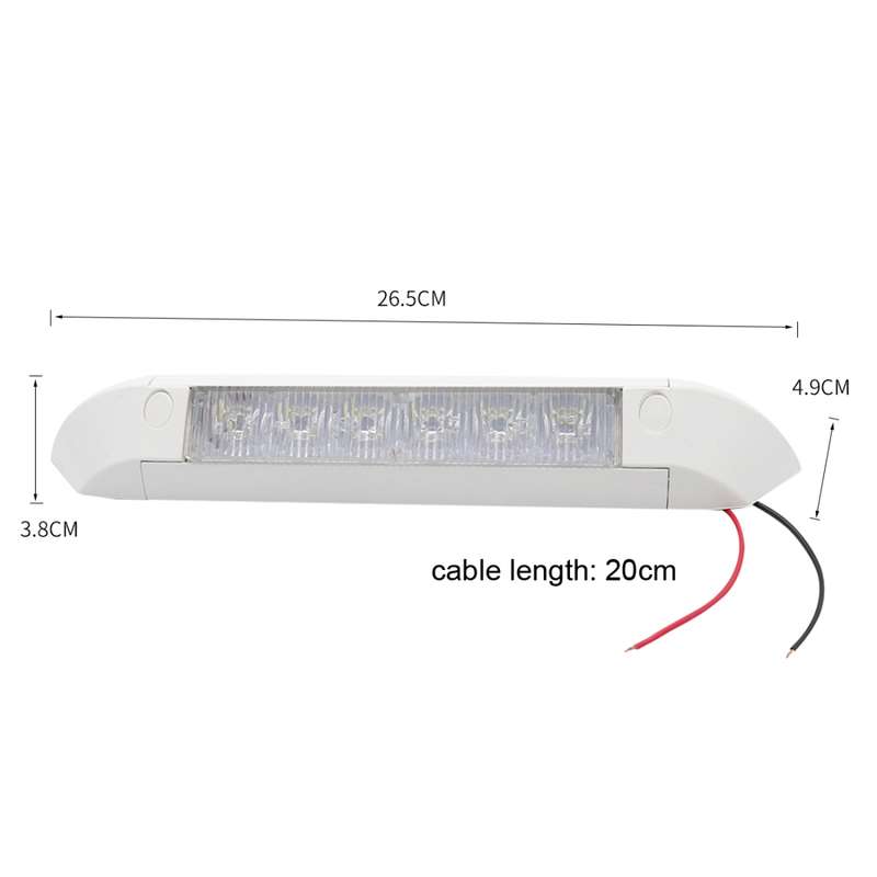 DC 12V 2.6W 6000K IP67 Marine RV Waterproof LED Stair Deck Dome Light Ceiling Lamp, Aluminum Alloy