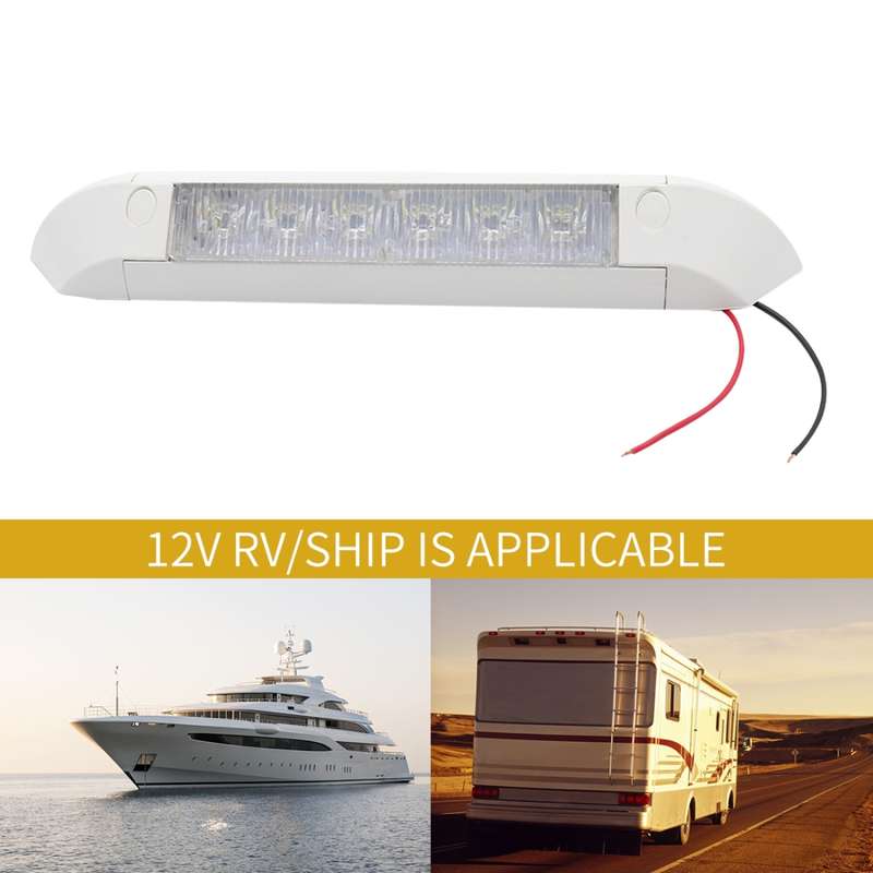 DC 12V 2.6W 6000K IP67 Marine RV Waterproof LED Stair Deck Dome Light Ceiling Lamp, Aluminum Alloy
