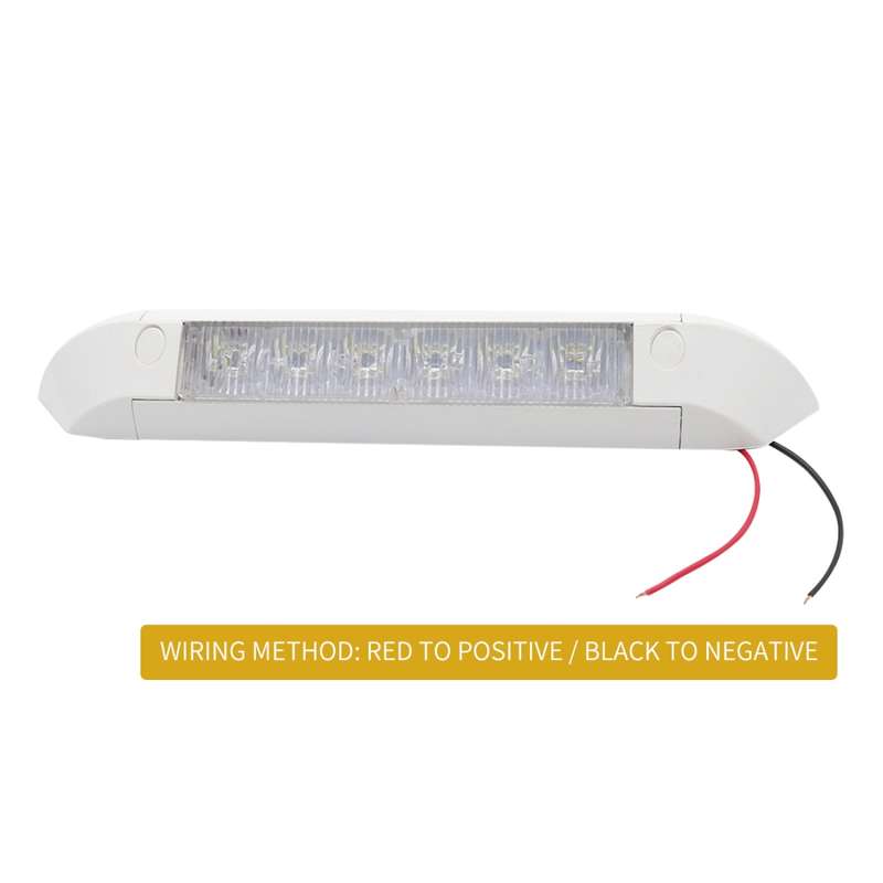 DC 12V 2.6W 6000K IP67 Marine RV Waterproof LED Stair Deck Dome Light Ceiling Lamp, Aluminum Alloy
