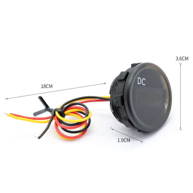 B3612 DC 0-100V IP67 Universal Car / RV / Boat Modified Digital Voltmeter with Cable, Cable Length: