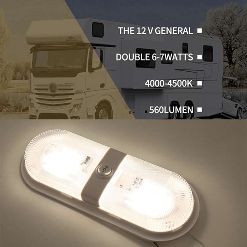 D4347 10-24V 6-7W 4000-4500K 560LM RV Yacht 48 PCS LED Lamps Dome Light Ceiling Lamp, with Independe