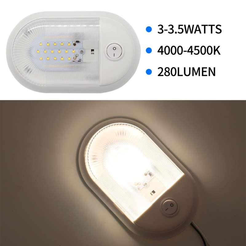 D4348 10-24V 3-3.5W 4000-4500K 280LM RV Yacht 24 PCS LED Lamps Dome Light Ceiling Lamp, with Indepen
