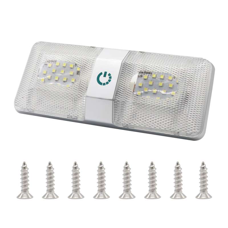 D4376D DC11-18V 6W 6000-6500K IP50 48LEDs SMD-5050 Marine RV Dimmable LED Dome Light Ceiling Lamp, w