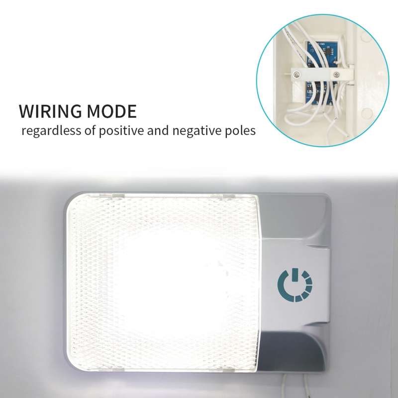 D4376S DC11-18V 3.6W 6000-6500K IP50 24LEDs SMD-5050 Marine RV Dimmable LED Dome Light Ceiling Lamp,