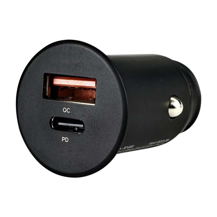 ROCK H15 Dual Port USB + USB-C / Type-C PD30W Car Charger (Black)