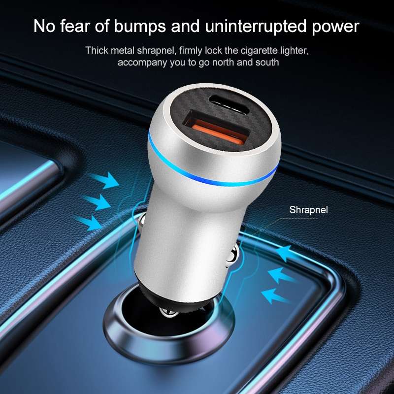 ACC-581 PD 20W + QC3.0 Type-C / USB-C + USB Fast Charging Car Charger (Black)