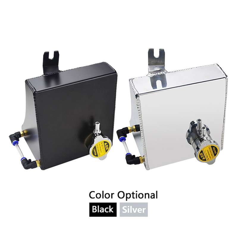 Car Modified Triangle Aluminum Alloy Cooling Water Tank Bottle Can for Nissan (Black)